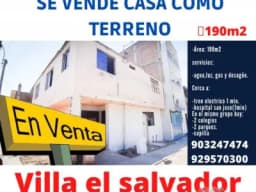 Se vende Casa Como terreno Esquina 190m2