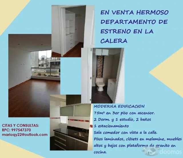 Vendo Hermoso Departamento de Estreno en la Calera — foto 1
