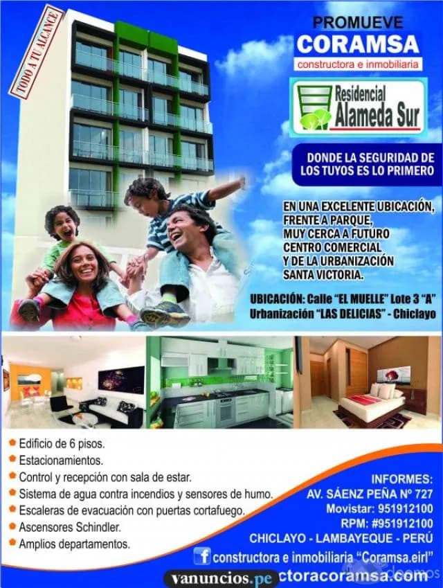 CHICLAYO - VENTA DE DEPARTAMENTOS " RESIDENCIAL ALAMEDA SUR " DESDE 98M2 — foto 4