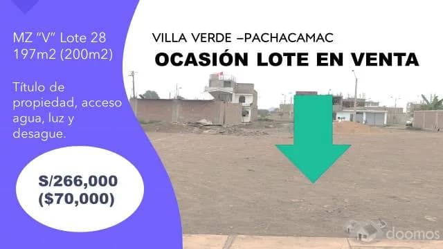 Venta lote con titulo de propiedad, 200 m2 — foto 1