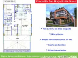 Departamento con amplia terraza Estreno Chacarilla San Borja limite con Surco