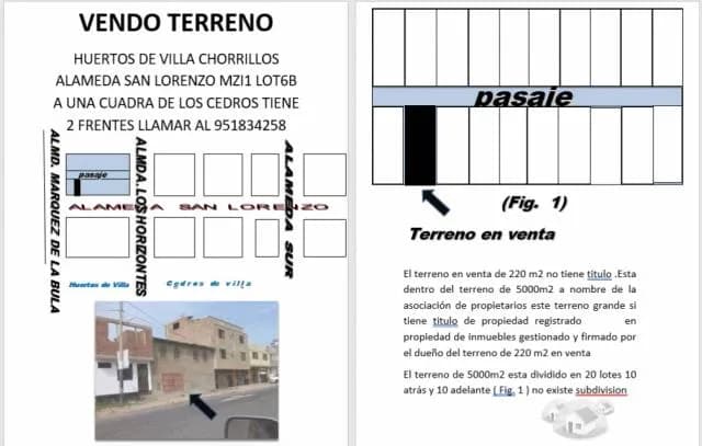 VENDO TERRENO EN CHORRILLOS — foto 5