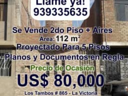Venta de Ocasión de Aires de Casa Proyectada para 5 pisos