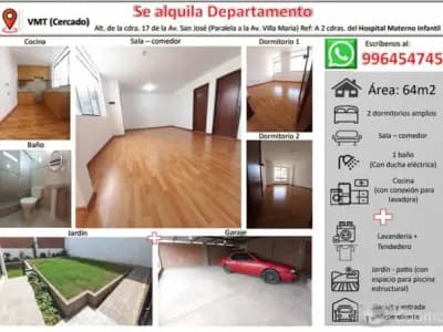 Bonito Departamento de 2 dormitorios - Zona Cèntrica de VMT - Lima