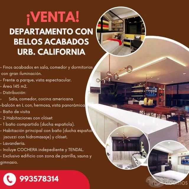 Vendo departamento bellos acabados Urb California — foto 1