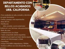 Vendo departamento bellos acabados Urb California