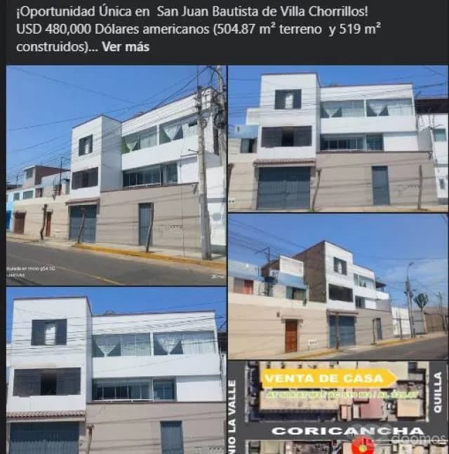 VENTA DE CASA EN CHORRILLOS — foto 1