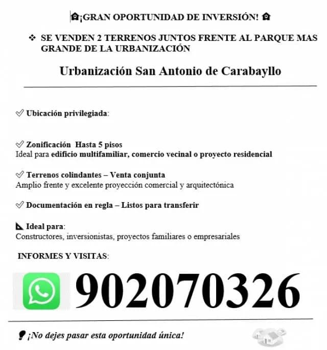 VENTA DE DOS TERRENOS JUNTOS, CADA UNO DE 120 MT2 — foto 5