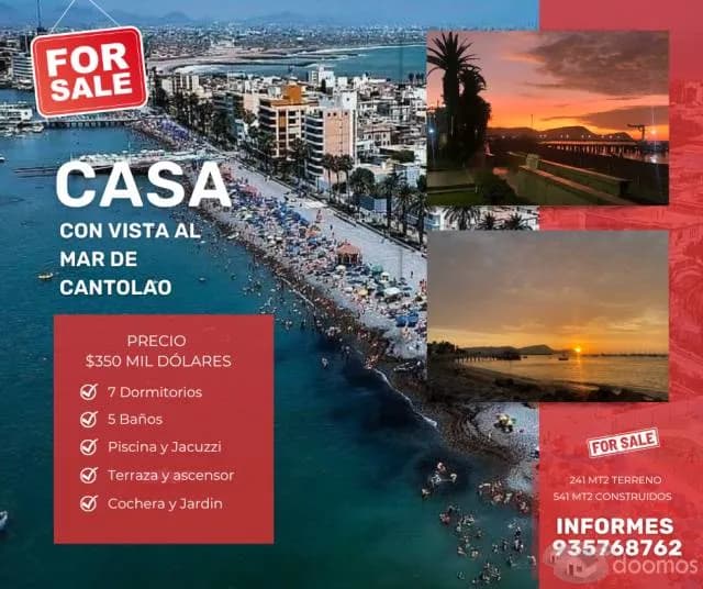Casa en venta, con vista al mar de cantolao - La Punta — foto 1