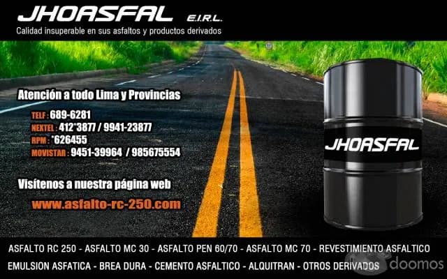ASFALTOS RC-250 EN Perú Lima JHOASFAL E.I.R.L — foto 1