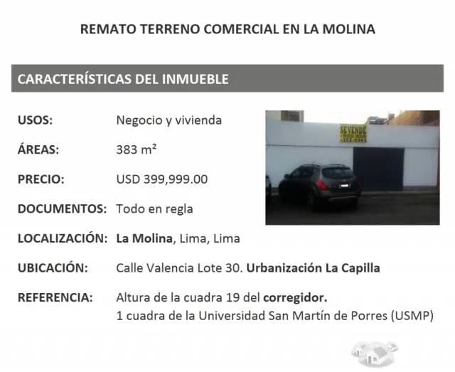 VENDO TERRENO COMERCIAL EN LA MOLINA — foto 2