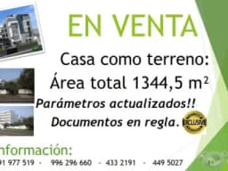 Venta de terreno con parametros hasta 6 pisos frente al Club Golf de los Incas