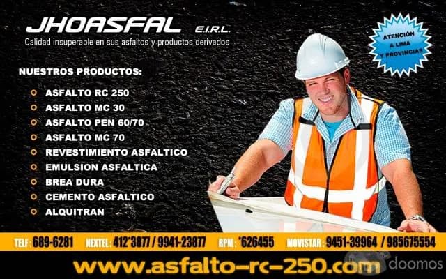 ASFALTOS RC-250 EN GLNS SOMOS JHOASFAL E.I.R.L — foto 1