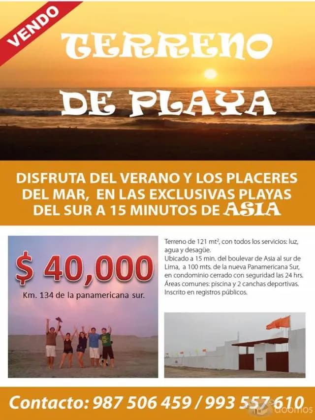 VENTA DE TERRENO DE PLAYA A 15 MINUTOS DE ASIA — foto 1