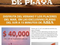 VENTA DE TERRENO DE PLAYA A 15 MINUTOS DE ASIA
