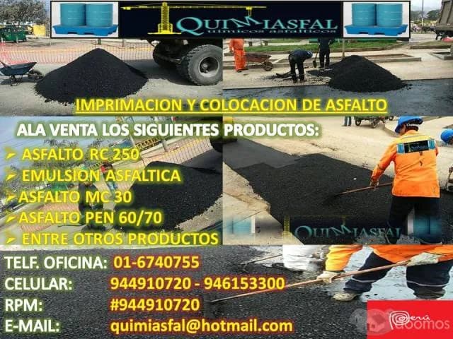 Ventas de asfaltos en Perú CEL:981981385/ QUIMIASFAL — foto 1