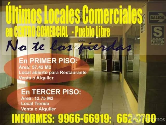 ÚLTIMOS  Locales Comerciales en Pueblo Libre — foto 1