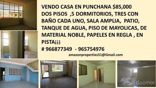 CASA EN VENTA DE DOS PISOS  $85.000 CON 5 DORMITORIOS — foto 1