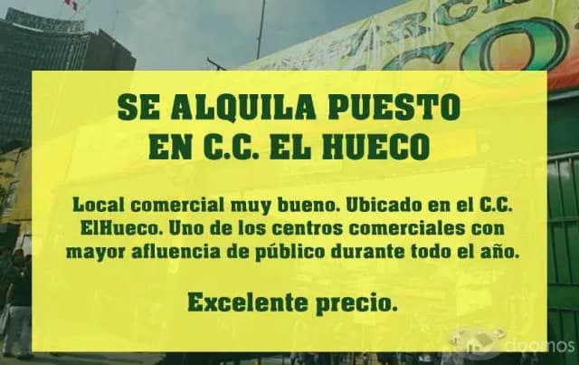 Se alquila Puesto comercial. Centro de Lima. C.C. EL HUECO — foto 1
