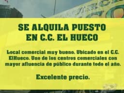 Se alquila Puesto comercial. Centro de Lima. C.C. EL HUECO