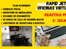 DOMICILIO FISCAL PARA TU EMPRESA EN LA MEJOR ZONA DE MIRAFLORES A BAJO COSTO!!!!