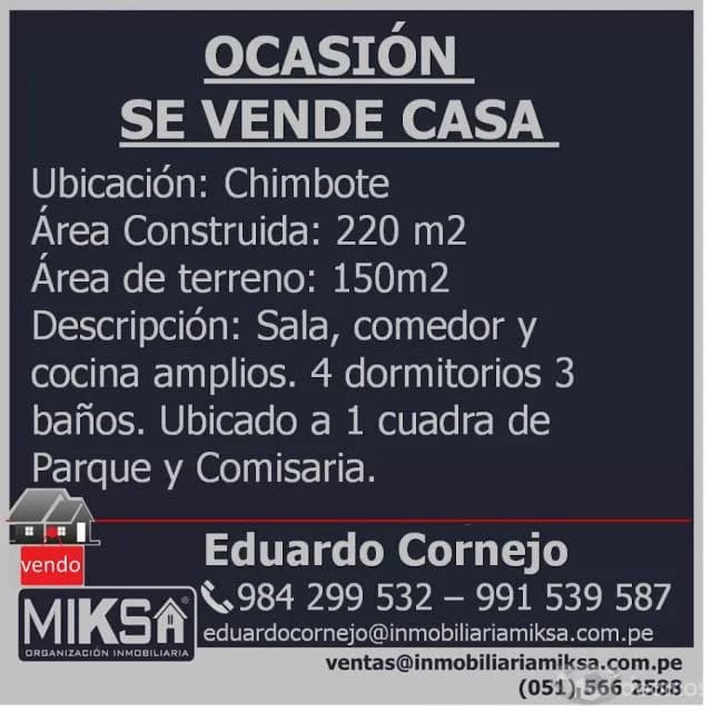 PRECIO DE OCASIÓN ! CASA EN CHIMBOTE — foto 2
