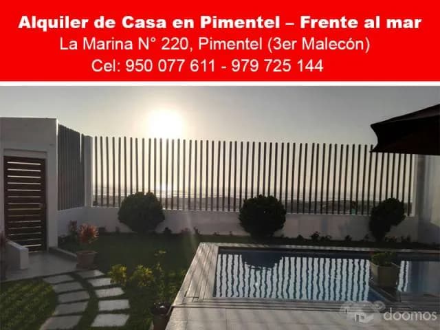 Alquiler de Casa en Pimentel – Frente al mar, Chiclayo – Lambayeque — foto 1