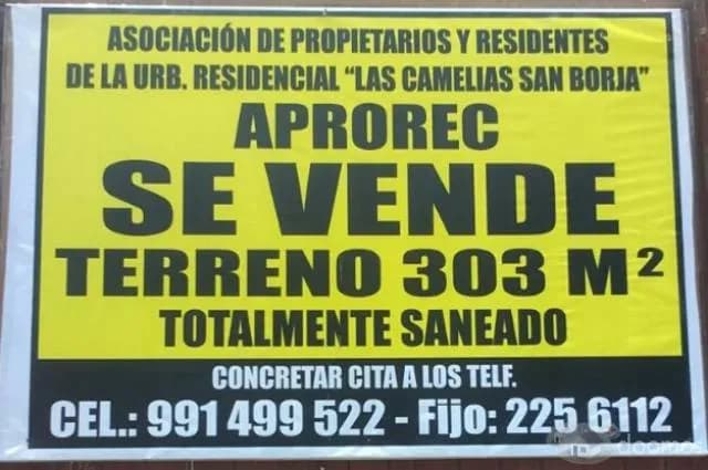 VENTA TERRENO 303 M2 - SAN BORJA — foto 2