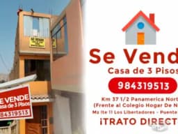 Se vende casa de 3 pisos