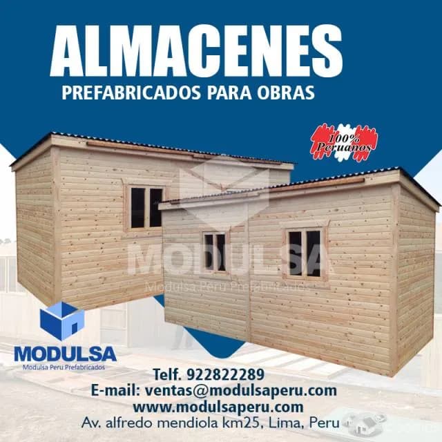 ALMACEN, OFICINAS,MODULOS CASETAS PREFABRICADAS DE MADERA - EN LIMA PERU — foto 1