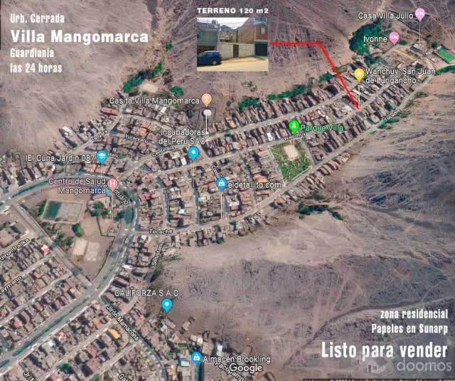Terreno 120 m2 en Mangomarca — foto 1