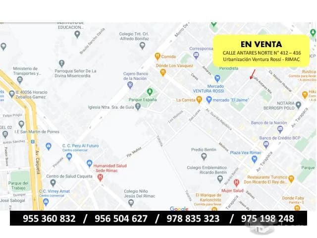 VENTA DE CASA/TERRENO UBICADO EN RIMAC (REFERENCIA: AV. TARAPACÁ) — foto 2