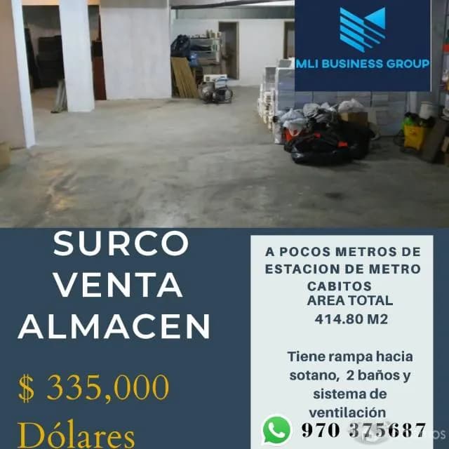 VENTA ALMACEN  MIRAFLORES - SURCO  ESTACION TREN CABITOS — foto 1