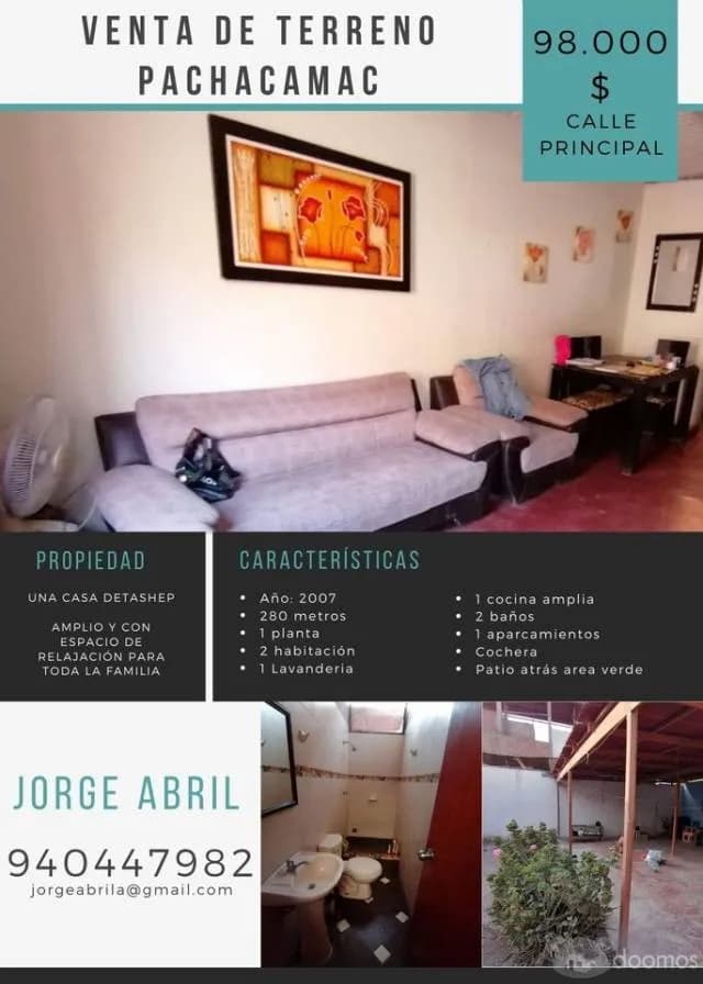 VENTA DE CASA TERRENO PACHACAMAC — foto 1