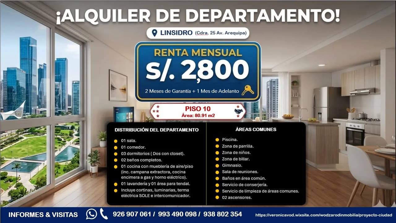 ALQUILER DE DEPARTAMENTO LINSIDRO-PISO 10 — foto 1