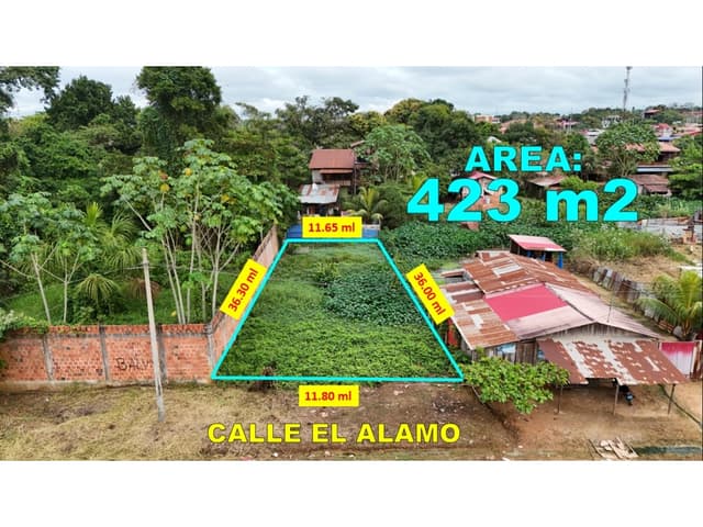 00726 - VENDO TERRENO YARINACOCHA - A.T 423 M2.